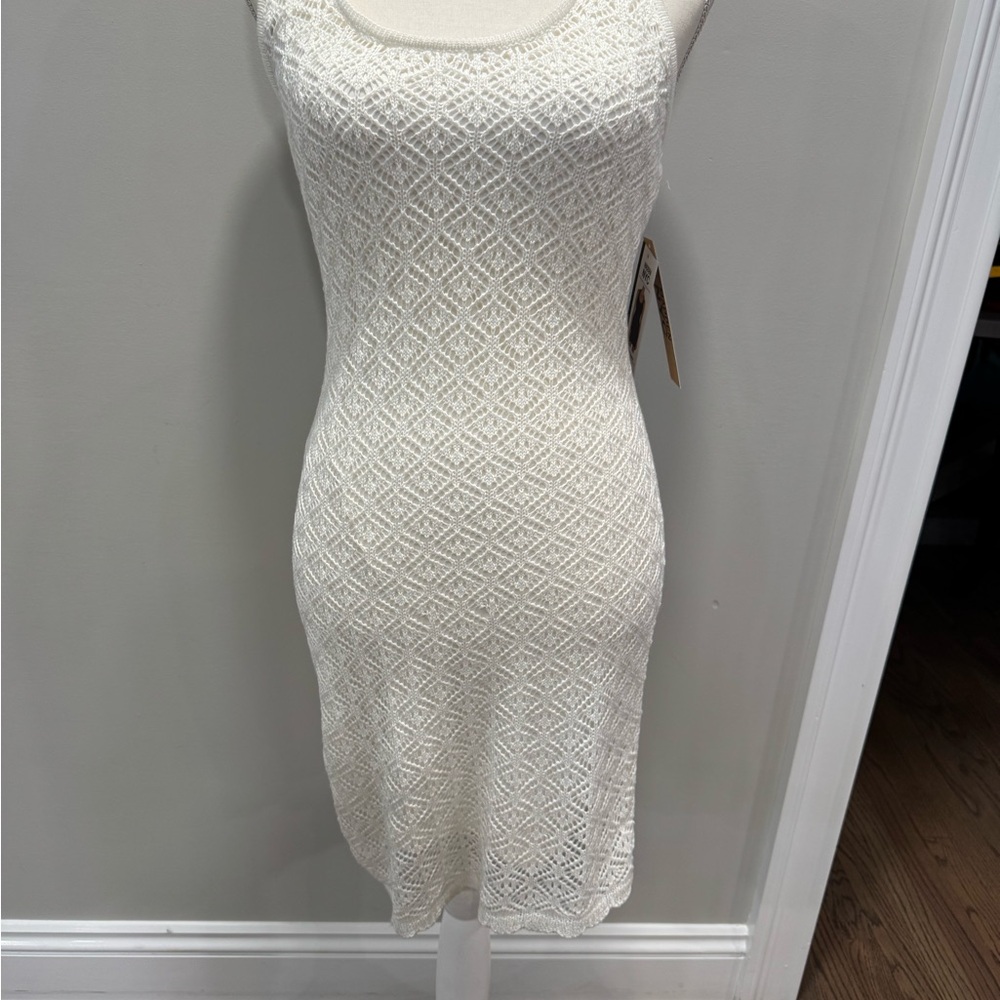 White Sleeveless Knit Dress